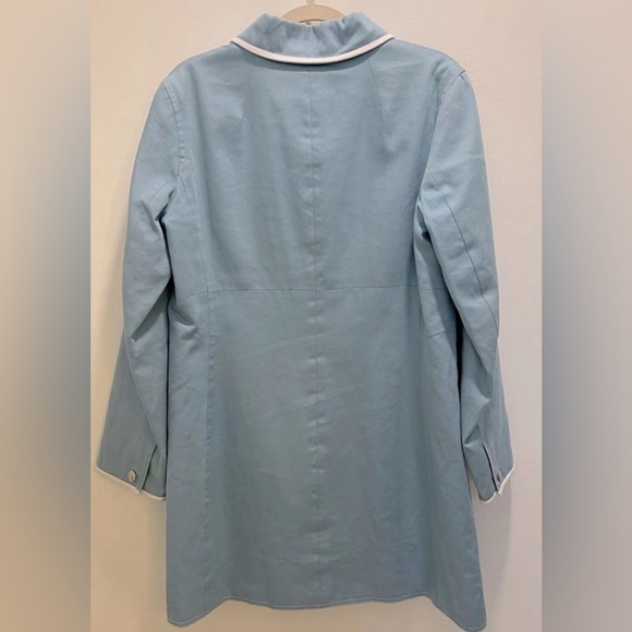 COACH LEATHERWARE 1941 Trench Vintage Long Line Dusty Blue Coat Size 12 - Picture 8 of 9